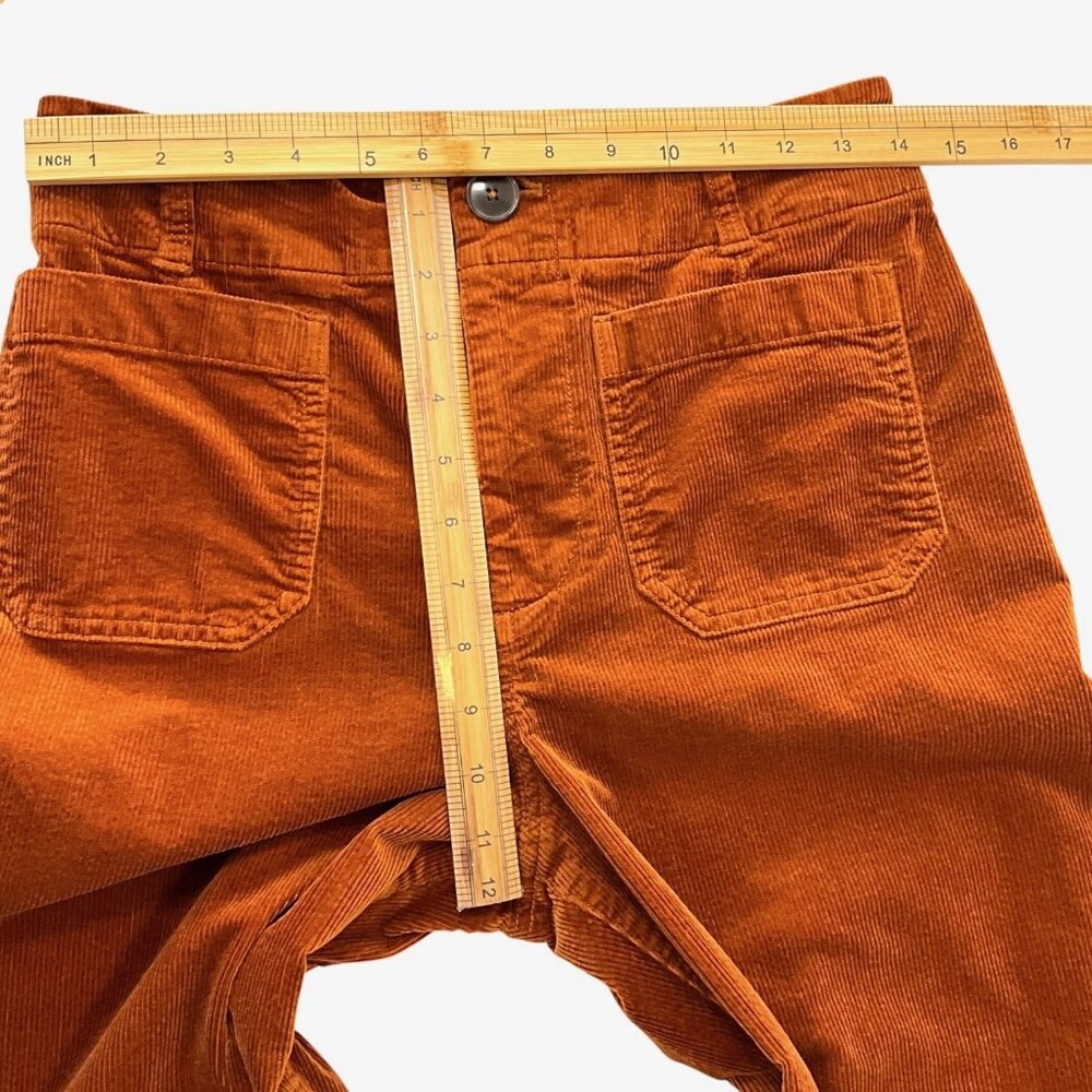 Maeve The Colette Corduroy Pants Womens 29P Orange Cropped Wide Leg Petite - Picture 8 of 10
